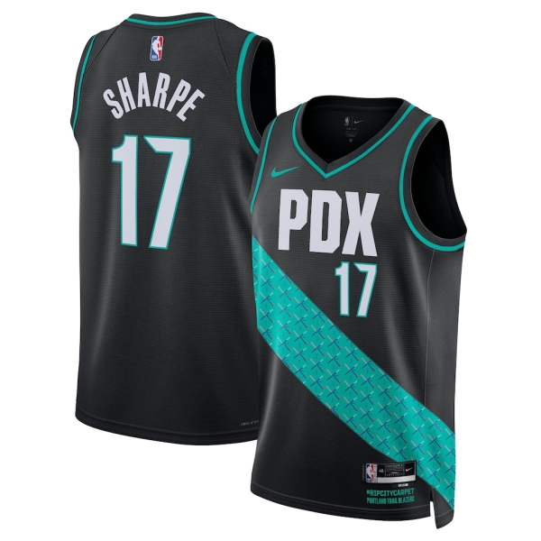 Portland Trail Blazers Trikot Shaedon Sharpe Nike 2025-26 City Edition Schwarz Swingman - Herren Portland Trail Blazers Trikot Shaedon Sharpe Nike 2025-26 City Edition Schwarz Swingman - Herren